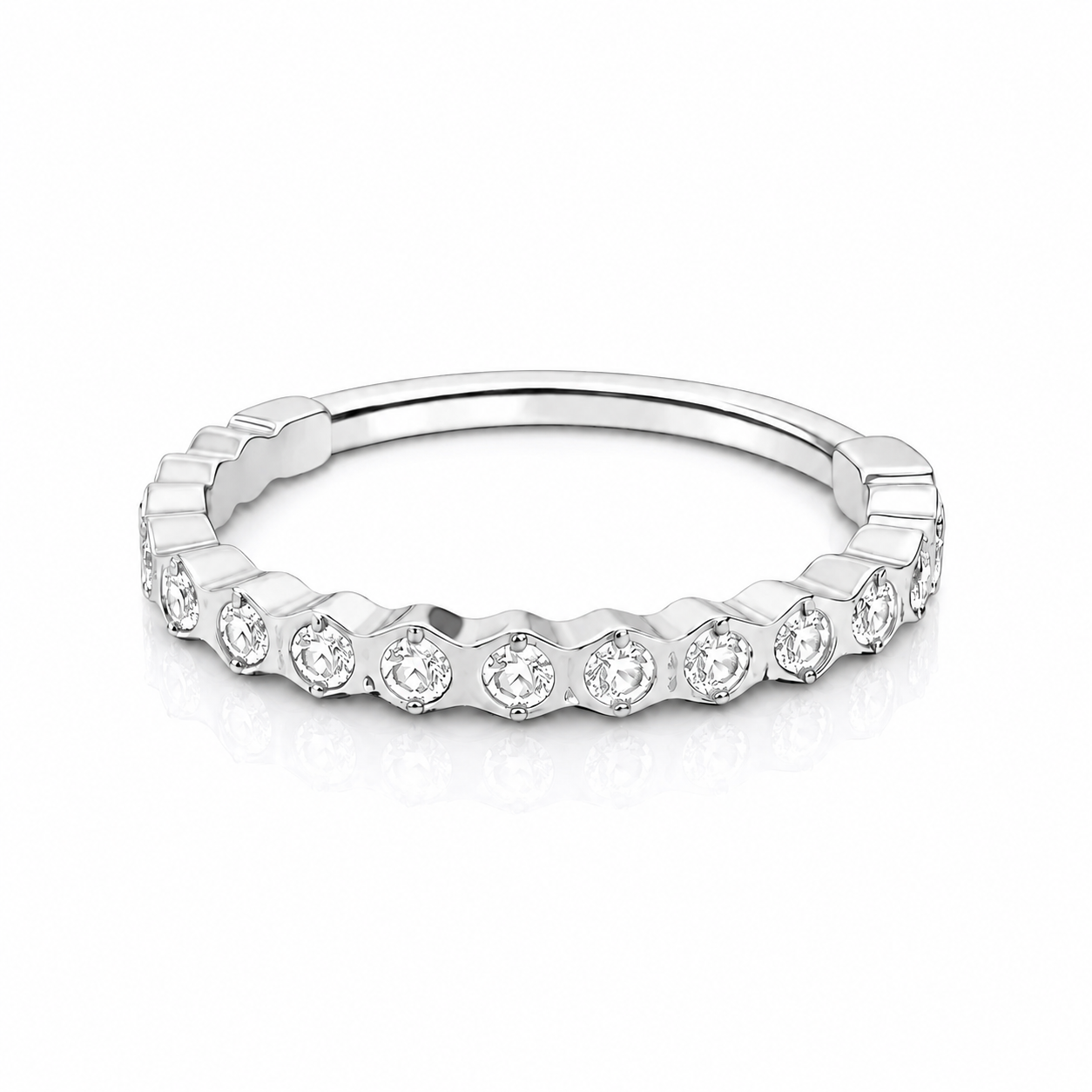 Aurore - Titanium Clicker Ring F136 - Gold Finish - 1.2*8mm - White Zircon