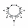 Emma - Anneau Clicker Titane F136 - Finition Argent - 1.2*8mm - Zircon blanc
