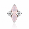Maeve - Labret Filetage Interne - Finition Argent - M0.9(16G) - Pierre naturelle Rose - Pierre naturelle Blanc