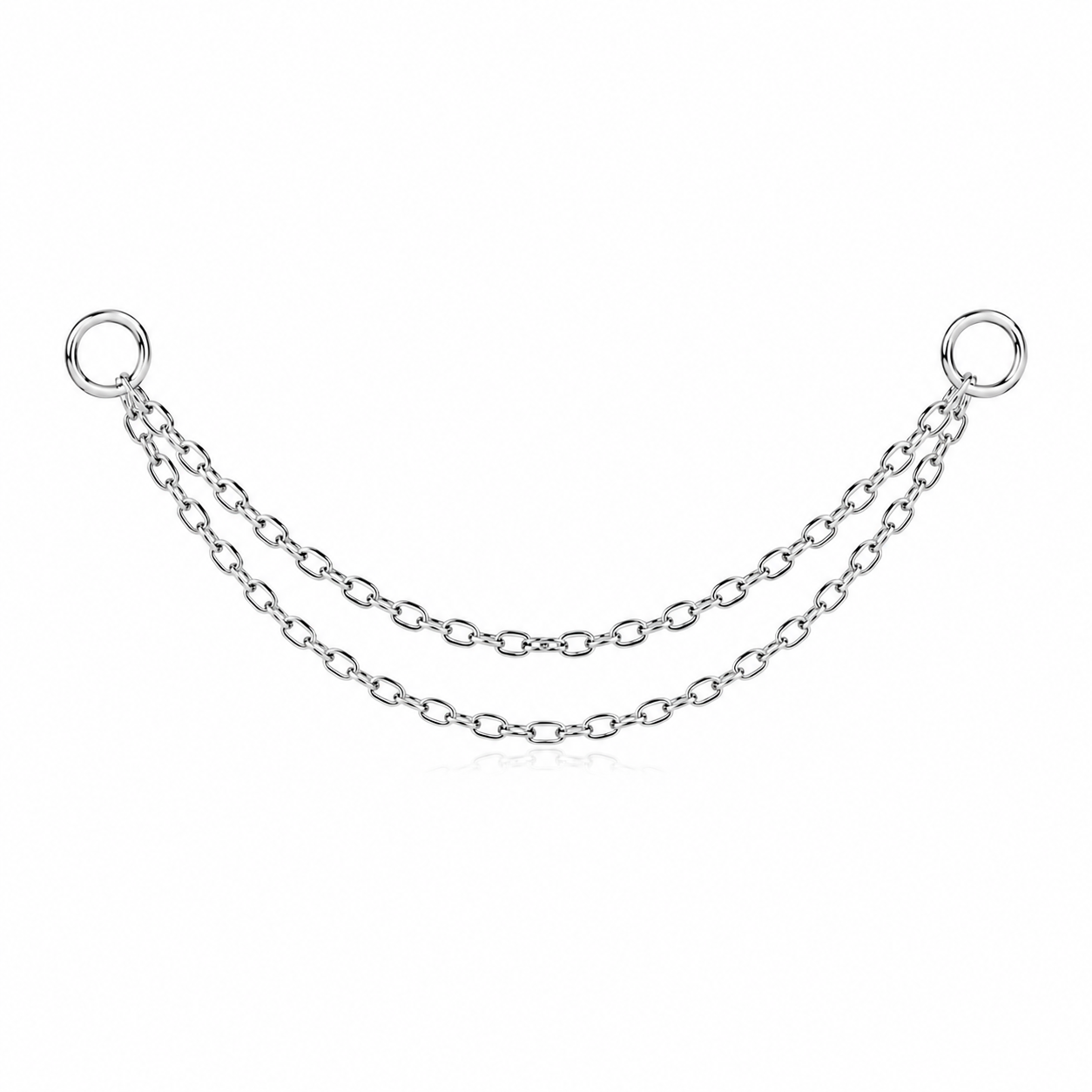 Chaine - Charms pour piercing - Titane - Finition Argent 30*40 mm
