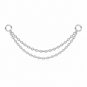 Chaine - Charms pour piercing - Titane - Finition Argent 30*40 mm
