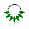 Elara - Anneau Clicker Titane F136 - Finition Argent - 1.2*8mm - Zircon vert