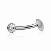 Eira - Nombril Threadless - Finition Argent - 1.6*8*5mm - Zircon Blanc