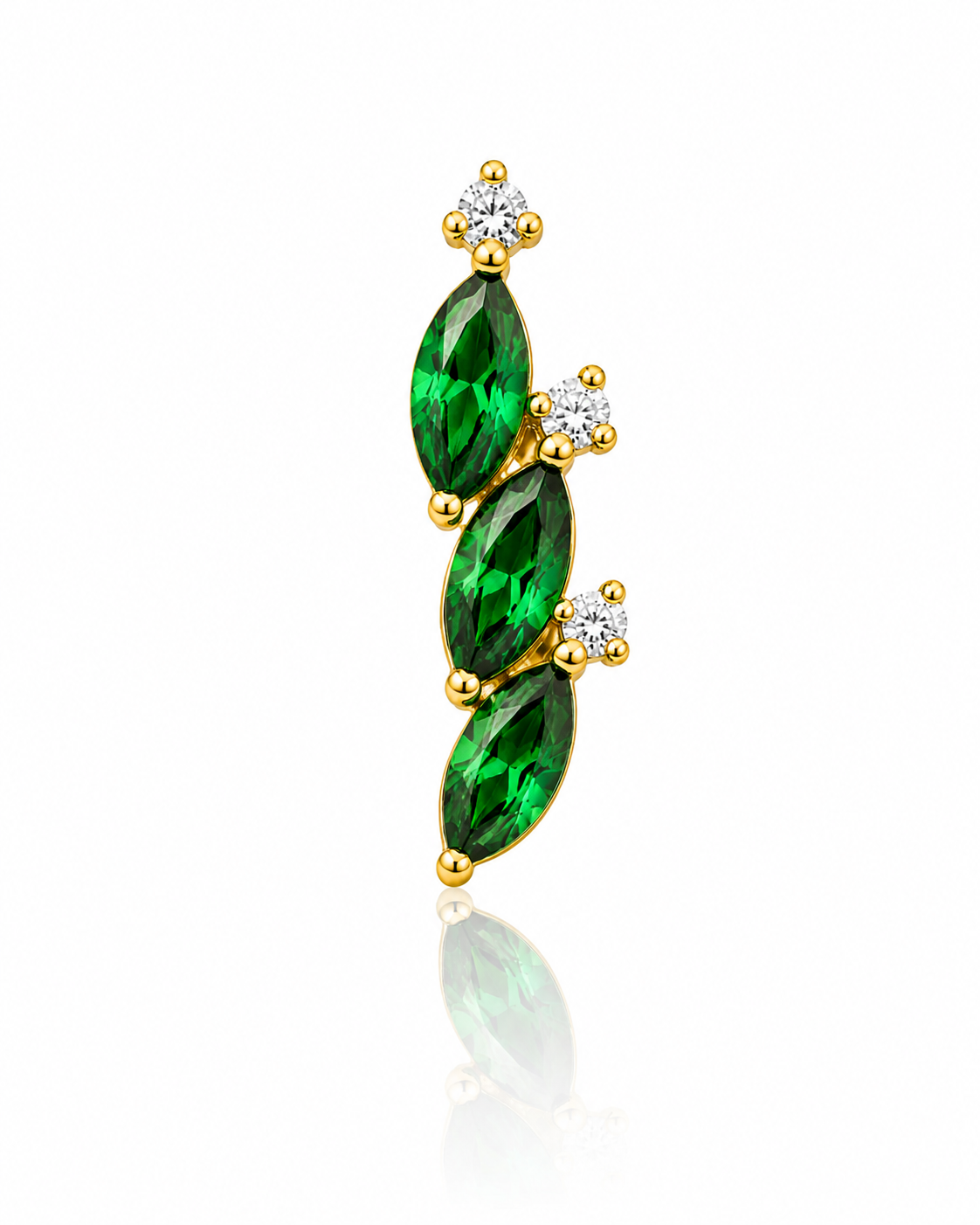Luna - Titanium Labret F136 - Gold Finish - White Zircon