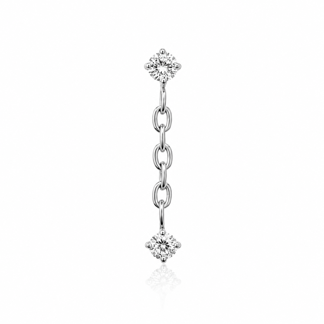 Harmonie - Labret Filetage Interne - Finition Argent - M0.9(16G) - Zircon Blanc