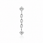 Harmonie - Labret Filetage Interne - Finition Argent - M0.9(16G) - Zircon Blanc