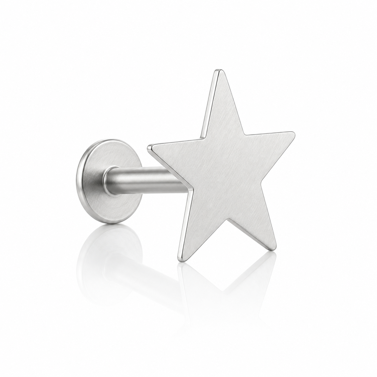 Star - Puce Oreille - Finition Argent - 2 pcs