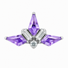 Ondine - Labret Titane F136 - Finition Argent - Zircon violet
