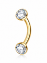 Lisa - Rook Titane F139 - Finition Or - 1.6*6*5 mm - Zircon blanc