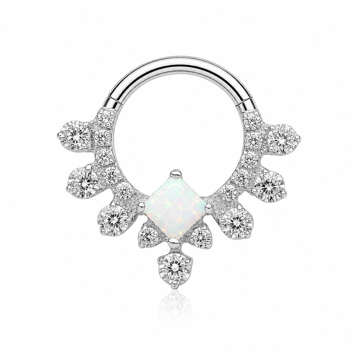 Céleste - Titanium Clicker Ring F136 - Gold Finish - 1.2*8mm - Opal