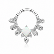 Céleste - Titanium Clicker Ring F136 - Gold Finish - 1.2*8mm - Opal