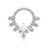 Céleste - Anneau Clicker Titane F136 - Finition Argent - 1.2*8mm - Opale