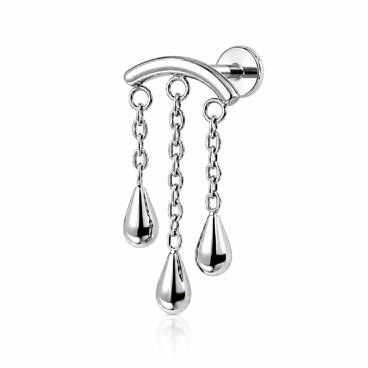 Joséphine - Labret Filetage Interne - Titane - Finition Argent