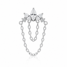 Lucie - Labret Filetage Interne - Finition Argent - Zircon Blanc M0.9(16G)