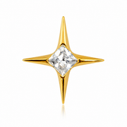 Luna - Titanium Labret F136 - Silver Finish - White Zircon