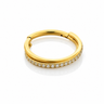 Trinity - Anneau Clicker Titane F136 - Finition Or - 1.2*10 mm - Zircon Blanc