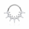 Elara - Anneau Clicker Titane F136 - Finition Argent - 1.2*8mm - Zircon blanc