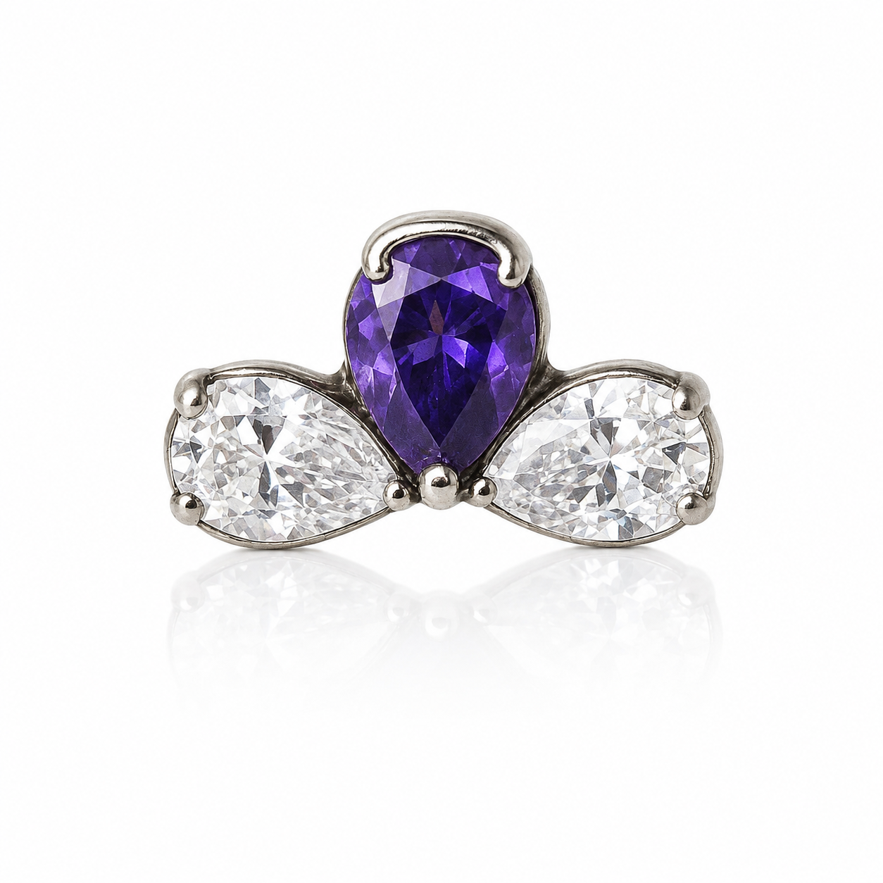 Isla - Labret - Finition Argent - 1.2*6 - Zircon Violet