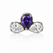 Isla - Labret - Finition Argent - 1.2*6 - Zircon Violet