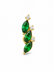 Kae - Labret Titane F136 - Finition Or - Zircon Vert