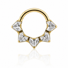 Diane - Anneau Clicker Titane F136 - Finition Or - 1.2*8mm - Zircon blanc