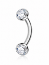 Lisa - Rook Titane F139 - Finition Argent - 1.6*6*5 mm - Zircon blanc