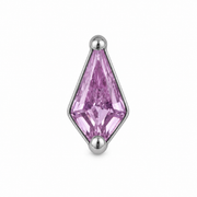 Aurélia - Labret Filetage Interne - Finition Argent -  0.9 * 8 mm - Zircon Rose