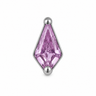 Aurélia - Labret Filetage Interne - Finition Argent -  0.9 * 8 mm - Zircon Rose
