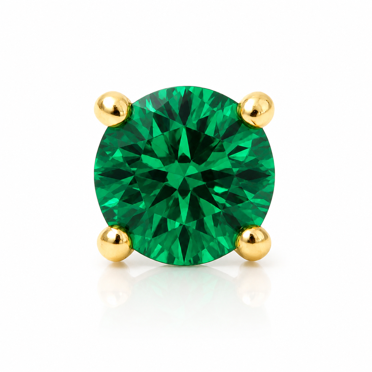 Liora - Labret Filetage Interne - Finition Or - 1.2*8*2.5mm - Zircon vert