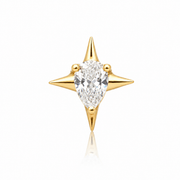 Luna - Titanium Labret F136 - Gold Finish - White Zircon