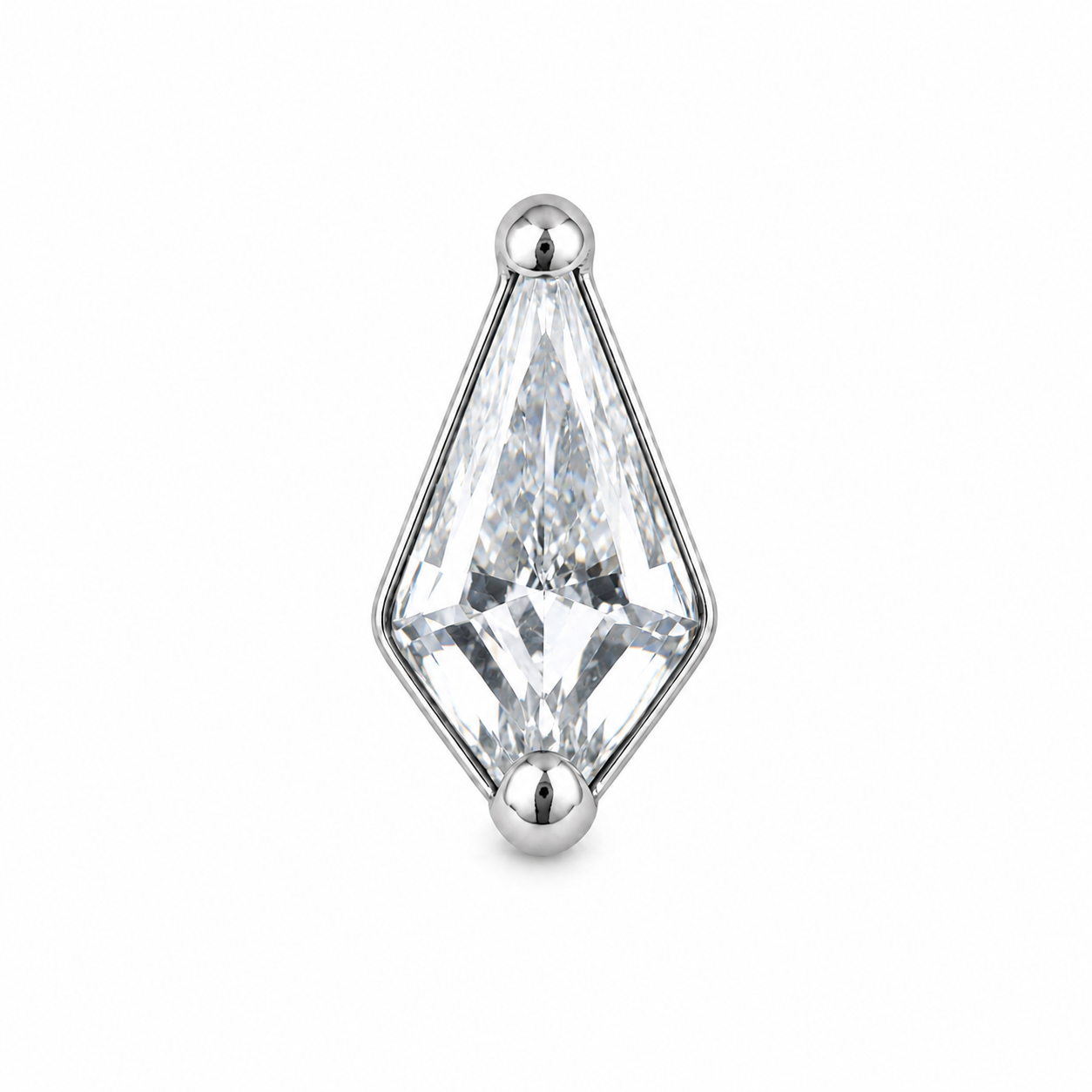 Aurélia - Labret Filetage Interne - Finition Argent - 0.9 * 8 mm - Zircon Blanc