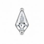 Aurélia - Labret Filetage Interne - Finition Argent - 0.9 * 8 mm - Zircon Blanc