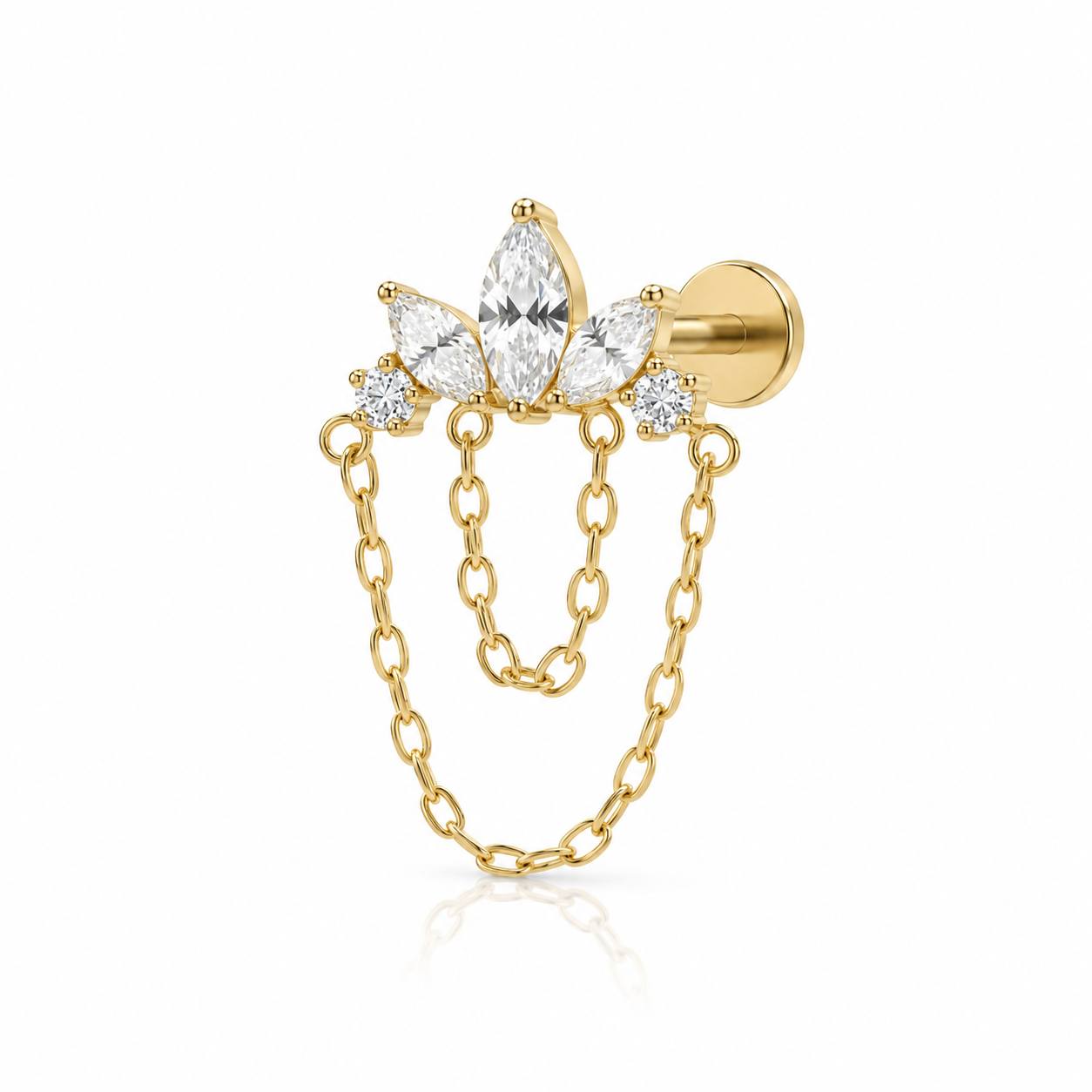 Lucie - Labret Filetage Interne - Finition Or - M0.9(16G)