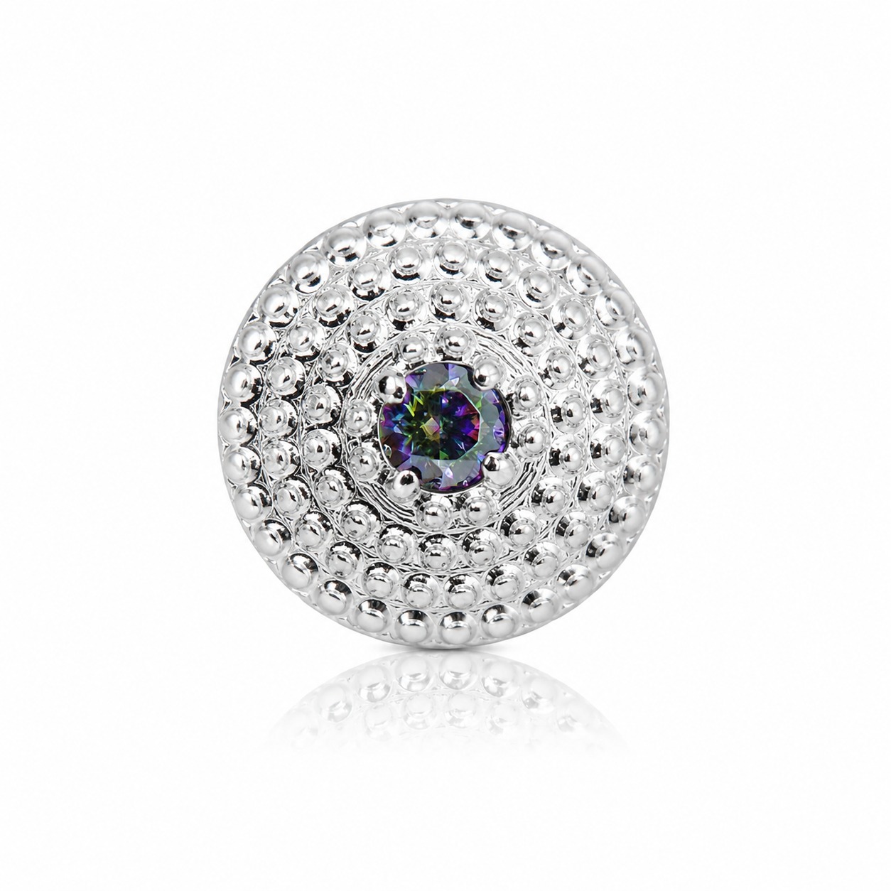 Margaux - Titanium Labret F136 - Silver Finish - 6mm - Black Zircon