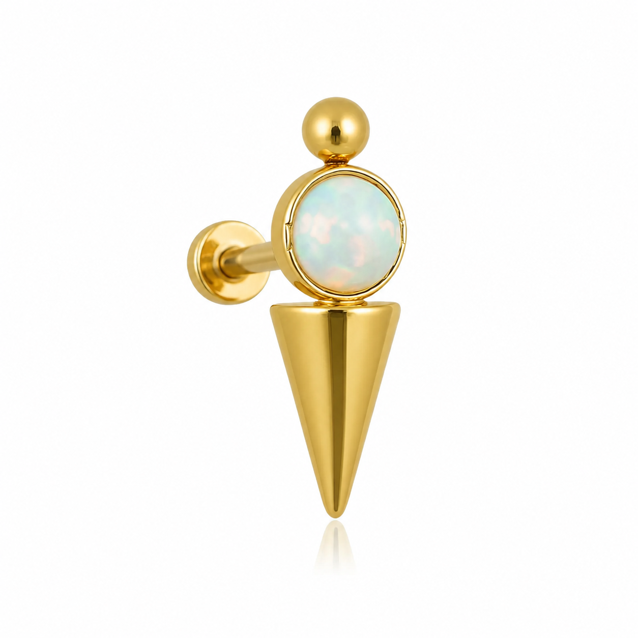 Jasmine - Labret Titane F136 - Finition Or - Opale