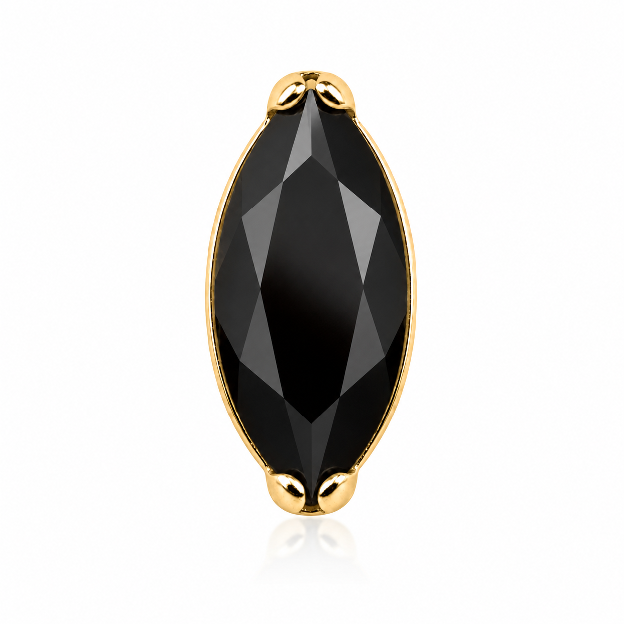 Maren - Labret Filetage Interne - Finition Or - 1.2*8mm - Zircon Noir