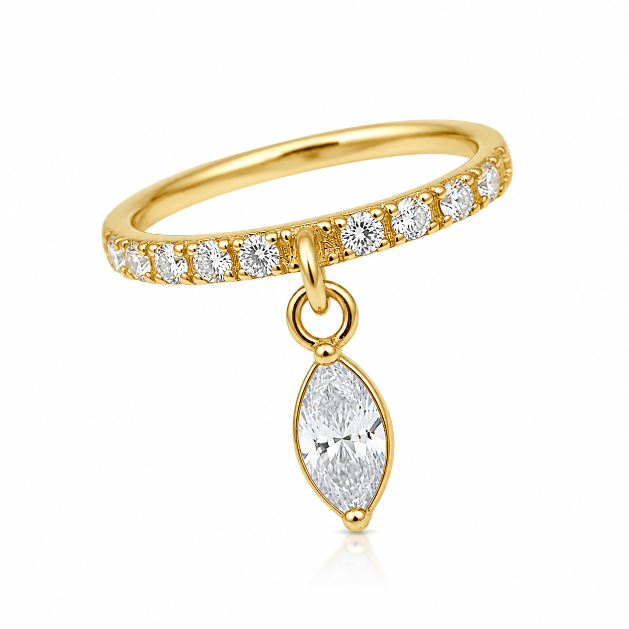 Lumi - Anneau Clicker - Finition Or - 1.2*8mm - Zircon Blanc