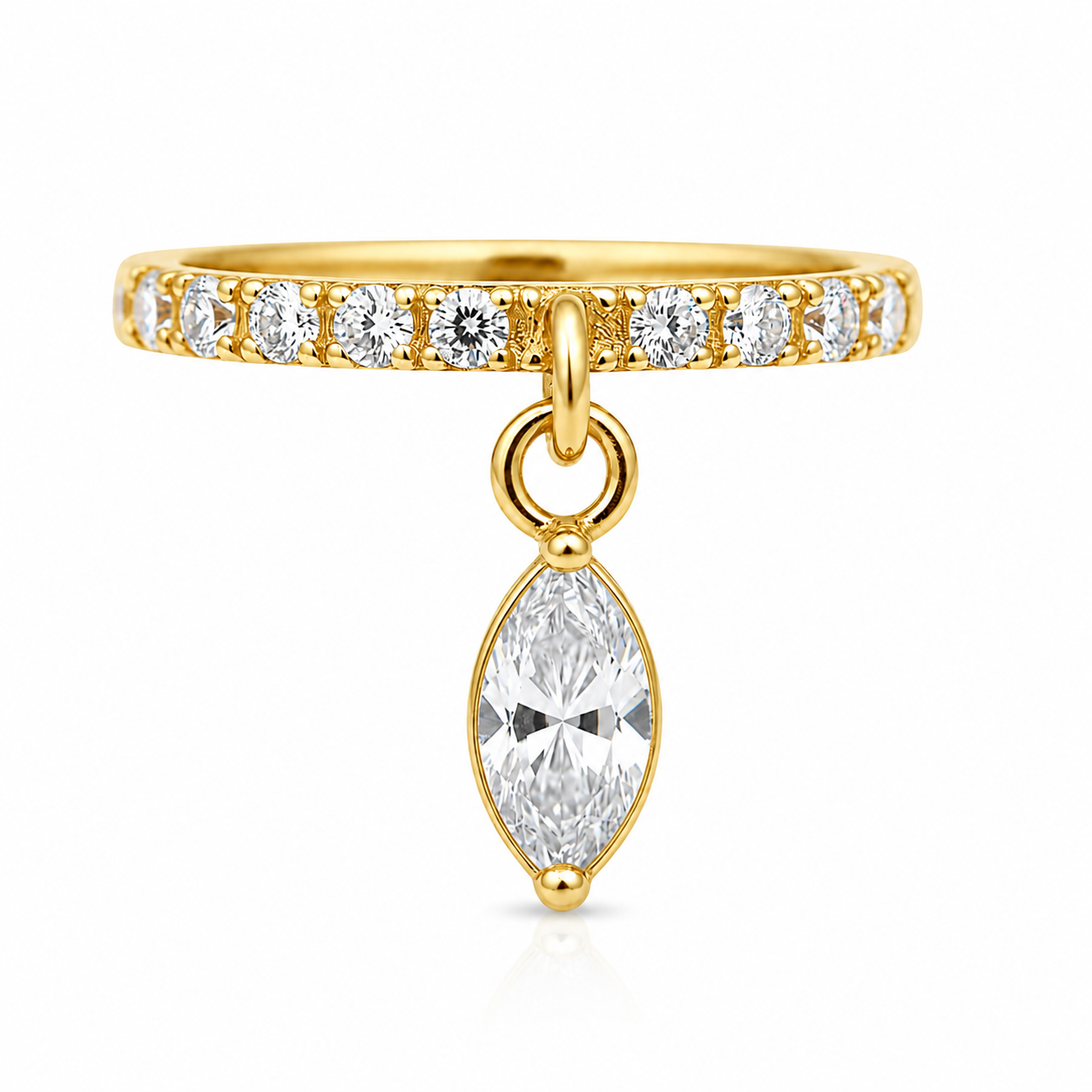 Lumi - Anneau Clicker - Finition Or - 1.2*8mm - Zircon Blanc