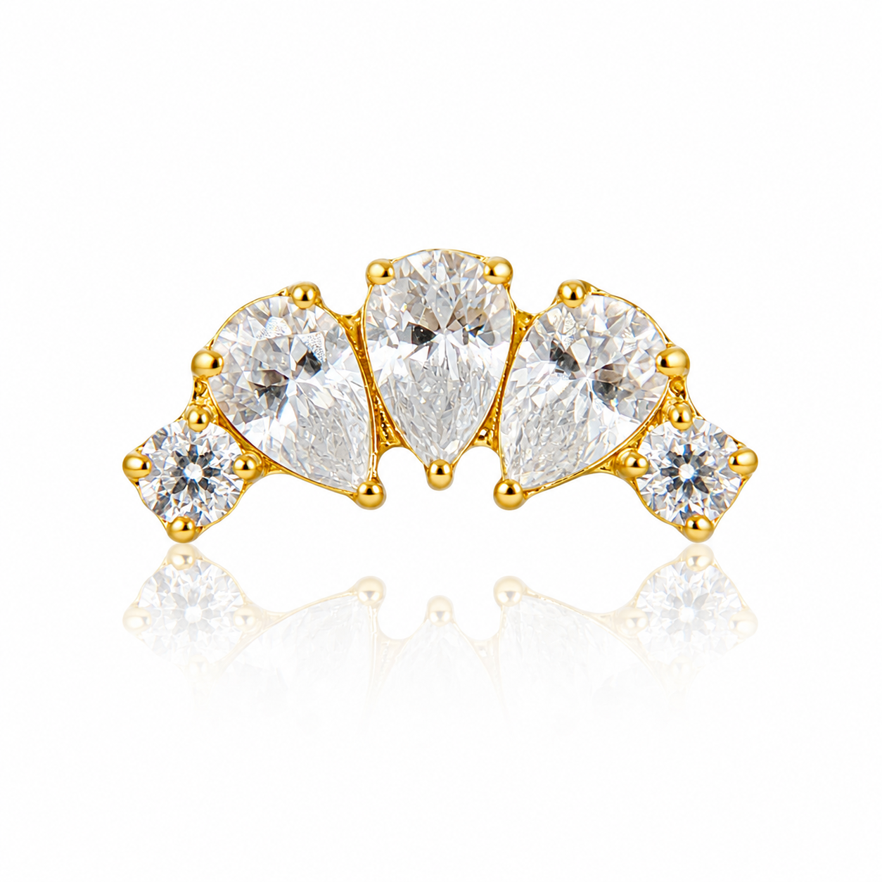 Sienna - Titanium Labret F136 - Gold Finish - White Zircon