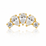 Sienna - Labret Titane F136 - Finition Or - Zircon blanc