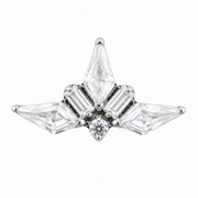 Ondine - Titanium Labret F136 - Silver Finish - White Zircon