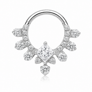 Céleste - Titanium Clicker Ring F136 - Gold Finish - 1.2*8mm - White Zircon