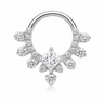 Céleste - Anneau Clicker Titane F136 - Finition Argent - 1.2*8mm - Zircon blanc