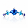 Océane - Labret Titane F136 - Finition Argent - Zircon bleu