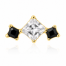 Océane - Labret Titane F136 - Finition Or - Zircon blanc - Zircon noir