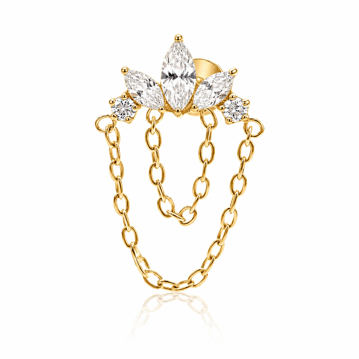 Lucie - Labret Filetage Interne - Finition Or - M0.9(16G)