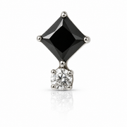 Clémentine - Labret Filetage Interne - Finition Argent - 0.9 * 8 mm - Zircon Noir