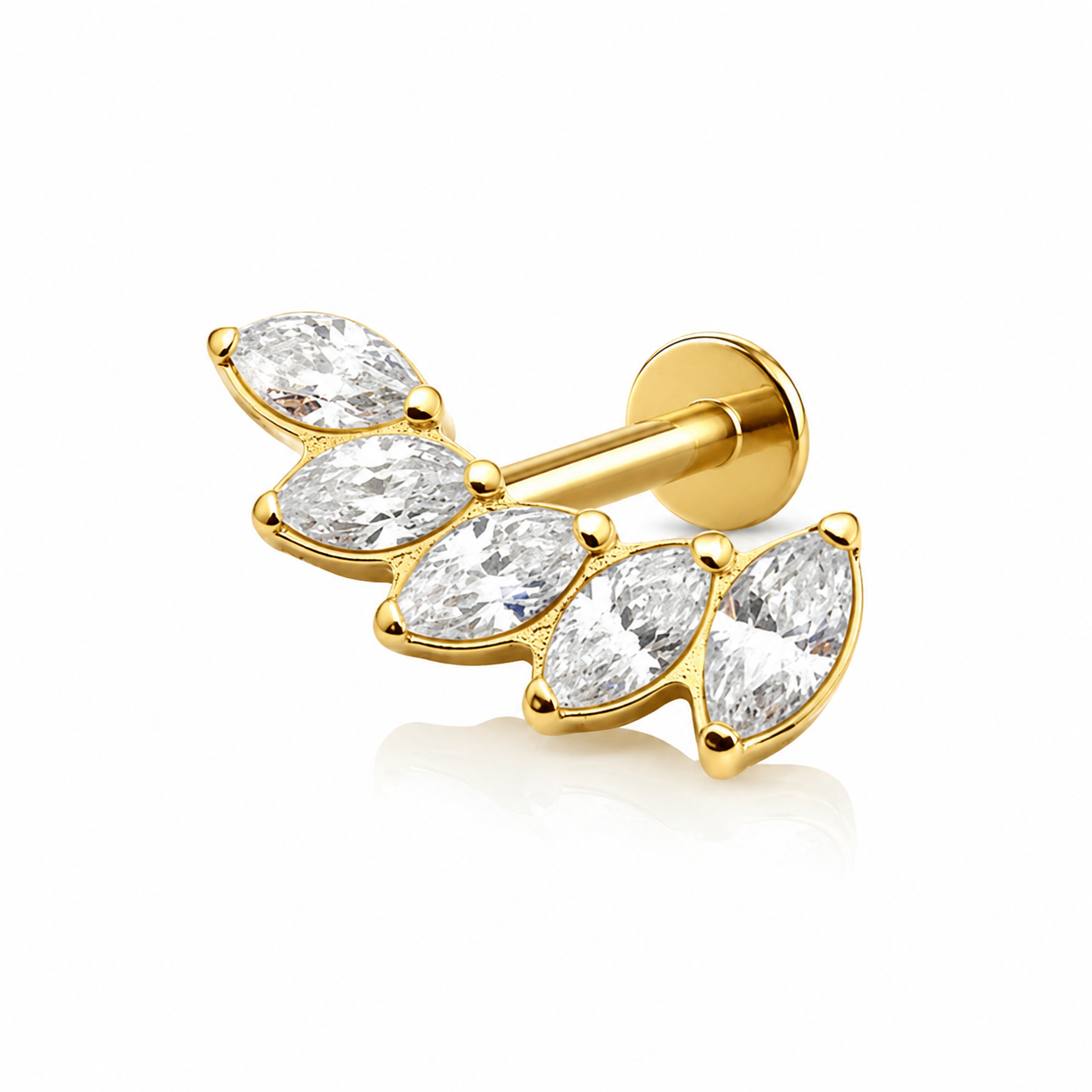 Lou - Labret Filetage Interne - Finition Or - M0.9(16G)