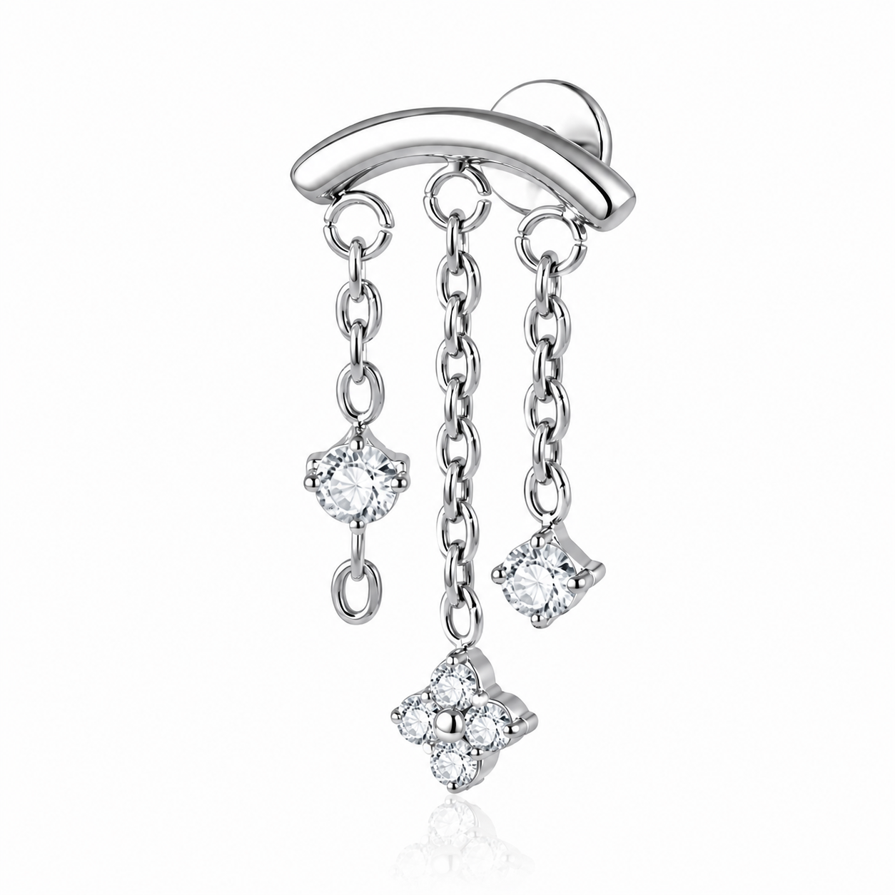 Laurie - Labret Filetage Interne - Titane - Finition Argent