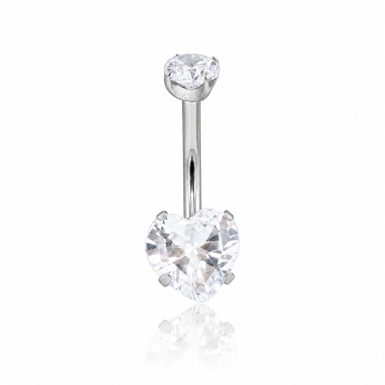 Lila - Nombril Titane F138 - Finition Argent - 1.6*10*5/8mm - Zircon blanc